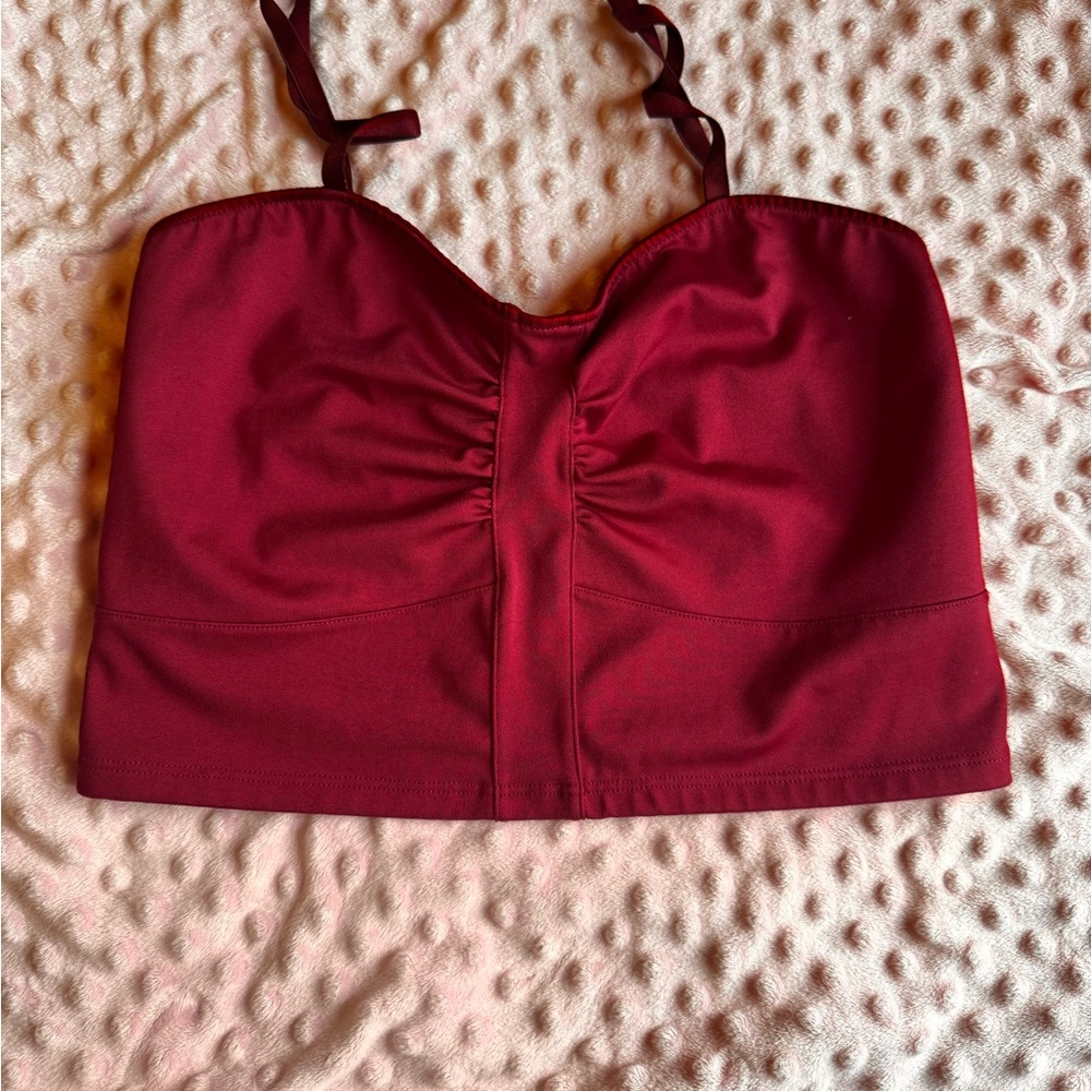 Mika yoga Burgundy Crop Tank Top